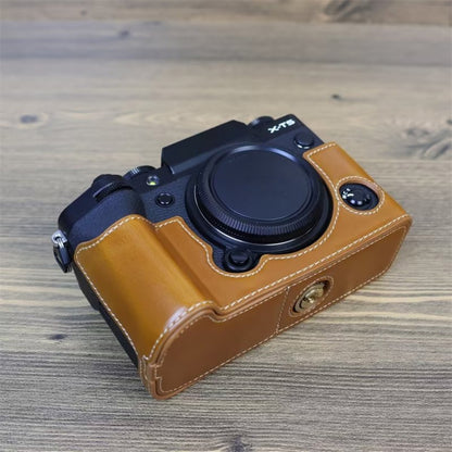 For FUJIFILM X-T5 1/4 inch Thread PU Leather Camera Half Case Base (Brown) by bashfashion