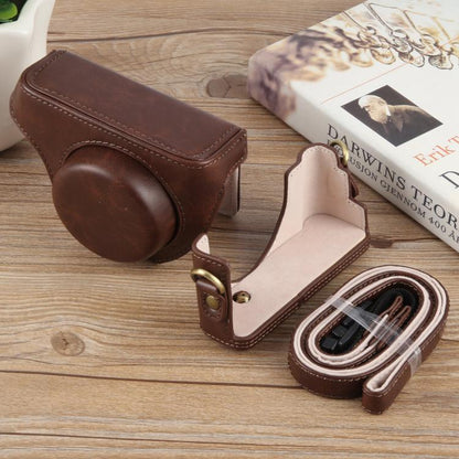 For Sony ZV-1F Vlog Camera Full Body Leather Camera Case Bag with Strap (Coffee) by bashfashion