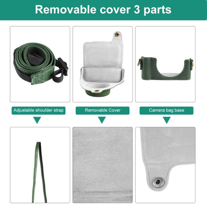 For Sony ZV-1F Vlog Camera Full Body Leather Camera Case Bag with Strap (Green) by bashfashion