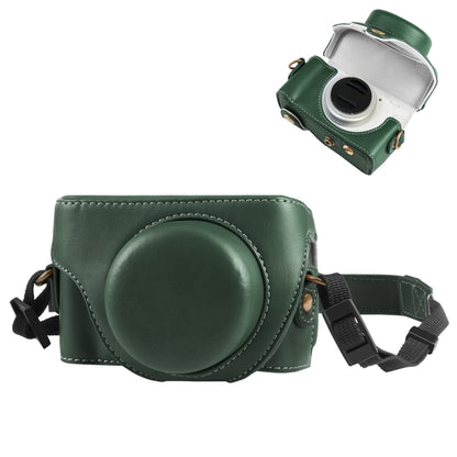 For Sony ZV-1F Vlog Camera Full Body Leather Camera Case Bag with Strap (Green) by bashfashion