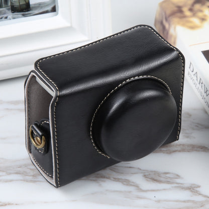 For Sony ZV-1F Vlog Camera Full Body Magnetic Leather Camera Case Bag with Strap (Black) by bashfashion