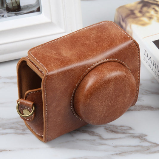 For Sony ZV-1F Vlog Camera Full Body Magnetic Leather Camera Case Bag with Strap(Brown) by bashfashion