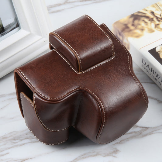 For Nikon Z50 / Z30 Camera Full Body Magnetic Leather Camera Case Bag with Strap (Coffee) by bashfashion