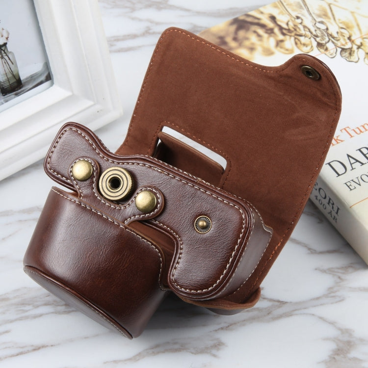 For Nikon Z50 / Z30 Camera Full Body Magnetic Leather Camera Case Bag with Strap (Coffee) by bashfashion