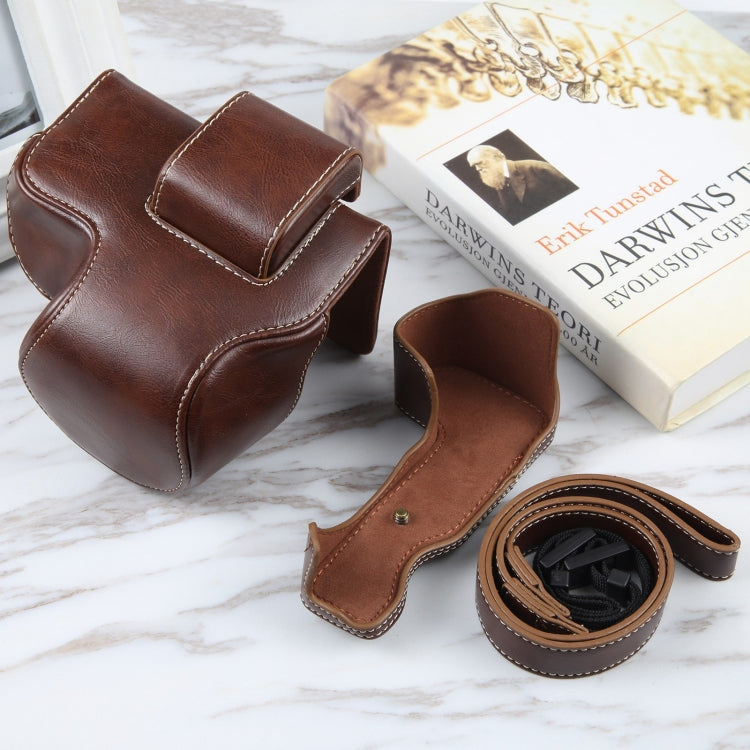 For Nikon Z50 / Z30 Camera Full Body Magnetic Leather Camera Case Bag with Strap (Coffee) by bashfashion