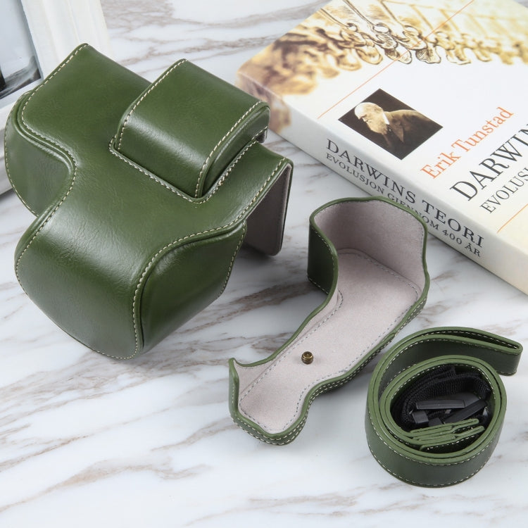 For Nikon Z50 / Z30 Camera Full Body Magnetic Leather Camera Case Bag with Strap (Green) by bashfashion