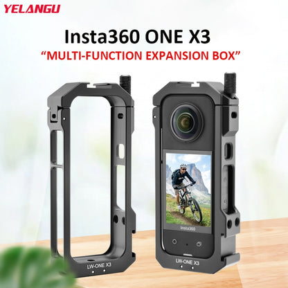 For Insta360 X3 YELANGU LW-ONE X3 Metal Cage Extended Frame Case by YELANGU