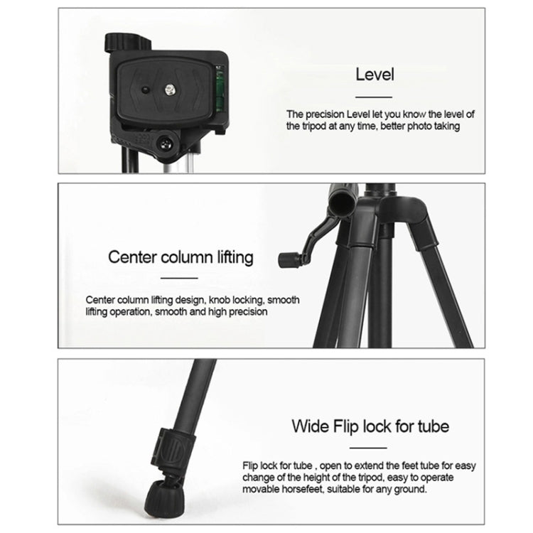 3366 Quality 1.4m Portable Phone Live Selfie Tripod DV SLR Camera Stand (Black) by bashfashion