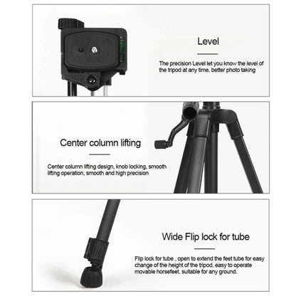 3366 Quality 1.4m Portable Phone Live Selfie Tripod DV SLR Camera Stand (Black) by bashfashion