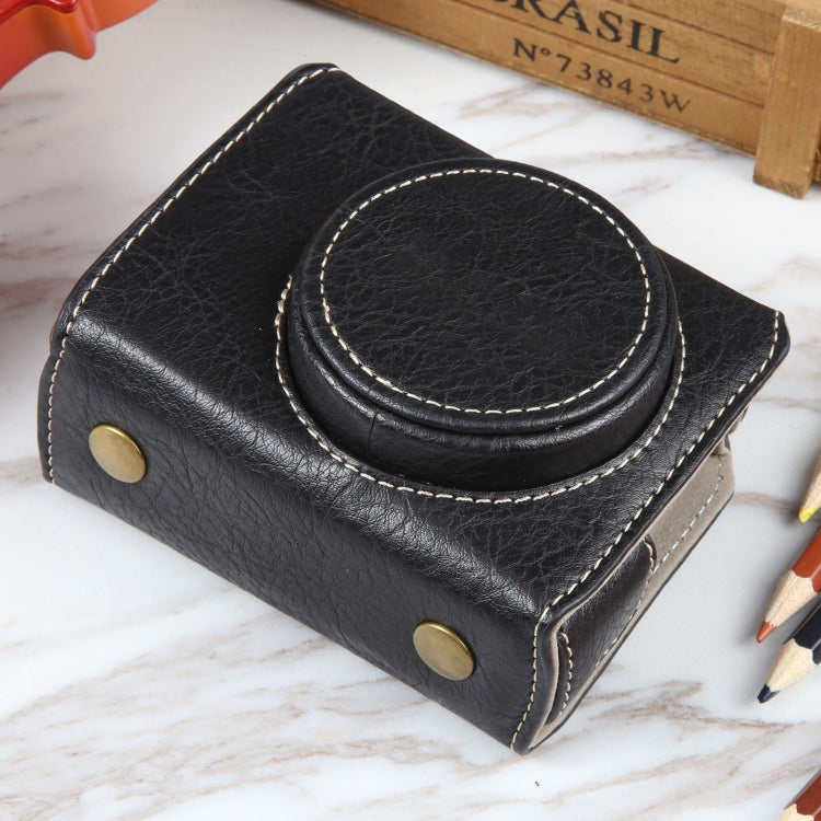 For Canon PowerShot G7 X Full Body Camera PU Leather Camera Case Bag with Strap (Black) by bashfashion