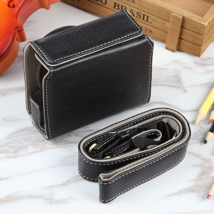 For Canon PowerShot G7 X Full Body Camera PU Leather Camera Case Bag with Strap (Black) by bashfashion