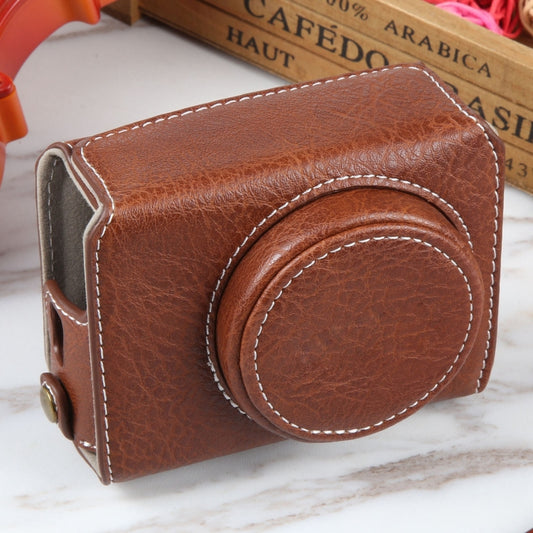 For Canon PowerShot G7 X Full Body Camera PU Leather Camera Case Bag with Strap (Coffee) by bashfashion