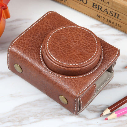 For Canon PowerShot G7 X Full Body Camera PU Leather Camera Case Bag with Strap (Coffee) by bashfashion