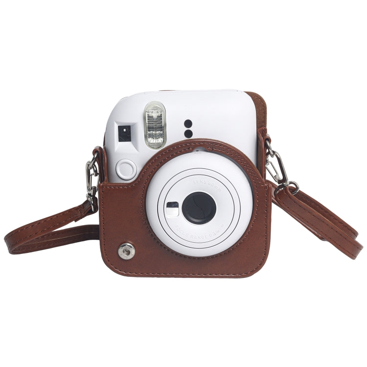 For FUJIFILM Instax mini 12 Leather Case Full Body Camera Bag with Shoulder Strap (Brown) by bashfashion