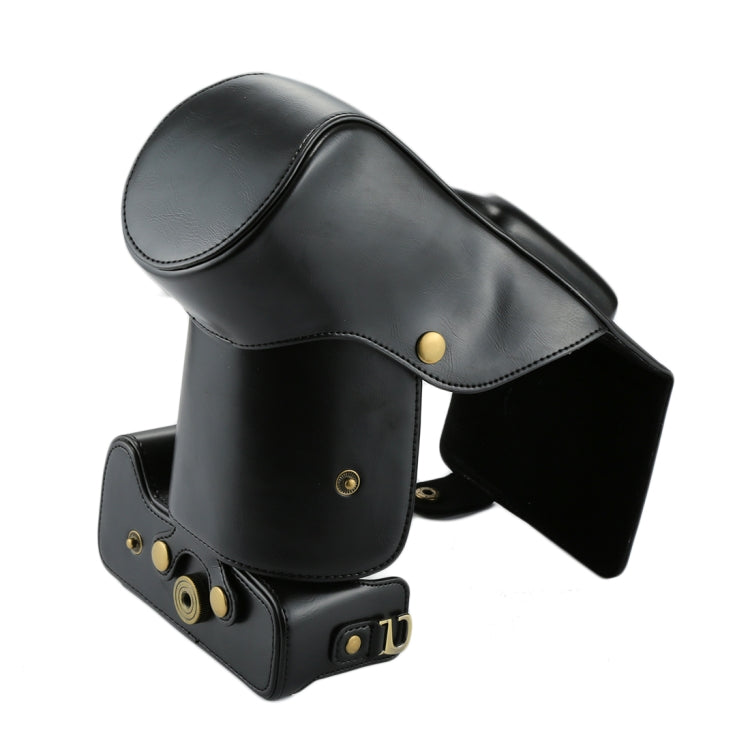 Full Body Camera PU Leather Case Bag for Canon EOS 760D / 750D (18-135mm Lens) (Black) by bashfashion