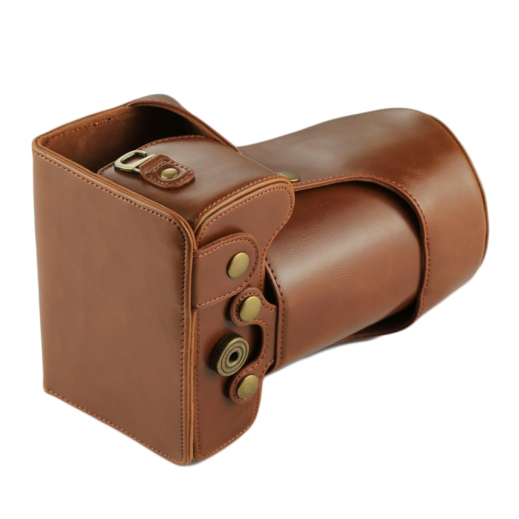 Full Body Camera PU Leather Case Bag for Canon EOS 760D / 750D (18-135mm Lens) (Brown) by bashfashion
