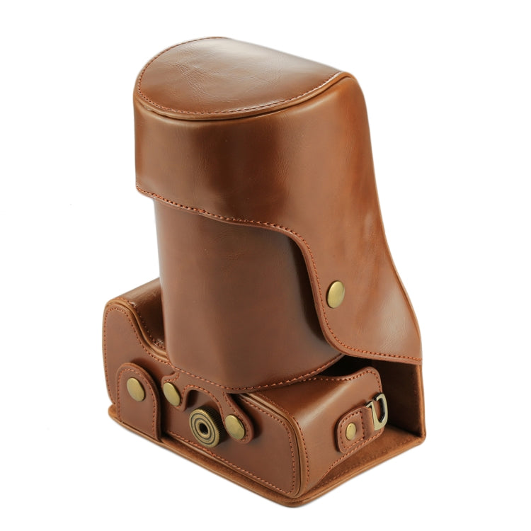 Full Body Camera PU Leather Case Bag for Canon EOS 760D / 750D (18-135mm Lens) (Brown) by bashfashion