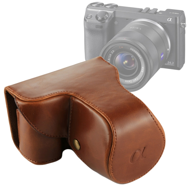 Full Body Camera PU Leather Case Bag with Strap for Sony NEX 7 / F3 (18-55mm Lens)(Brown) by bashfashion