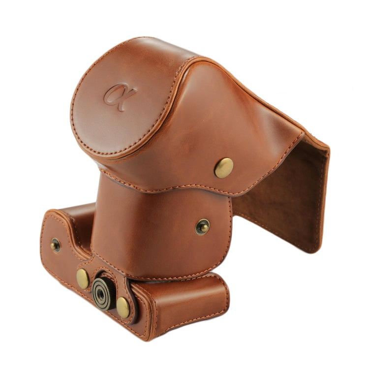 Full Body Camera PU Leather Case Bag with Strap for Sony NEX 7 / F3 (18-55mm Lens)(Brown) by bashfashion