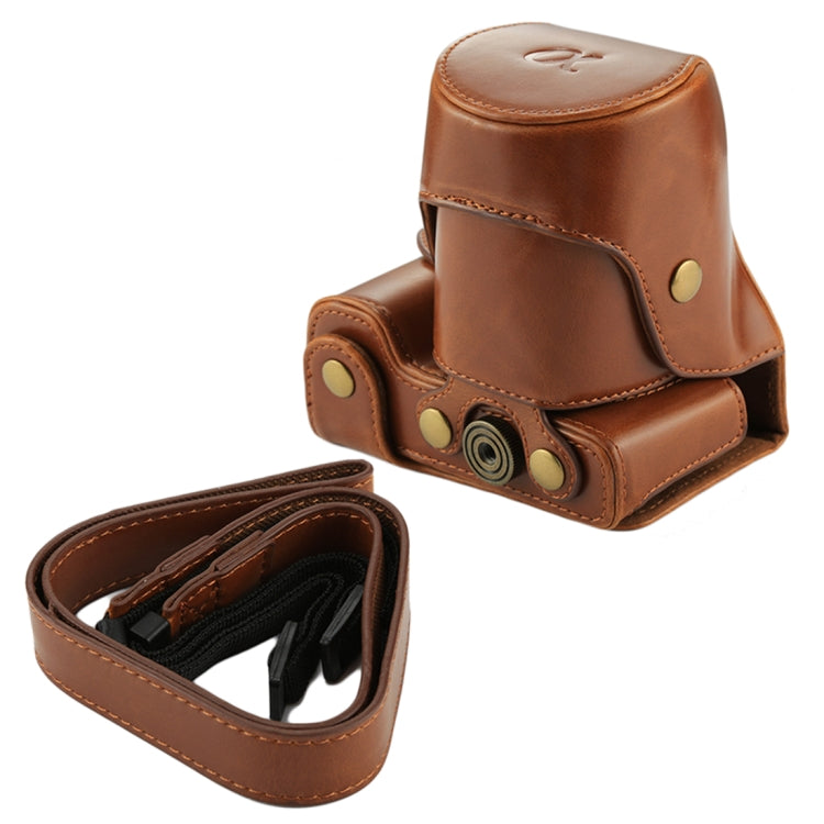Full Body Camera PU Leather Case Bag with Strap for Sony NEX 7 / F3 (18-55mm Lens)(Brown) by bashfashion
