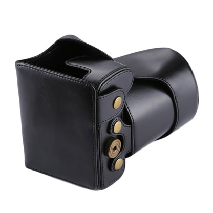 Full Body Camera PU Leather Case Bag for Canon EOS 200D (18-55mm Lens)(Black) by bashfashion
