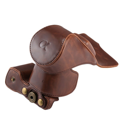 Full Body Camera PU Leather Case Bag with Strap for Sony NEX 5N / 5R / 5T (16-50mm / 18-55mm Lens)(Coffee) by bashfashion