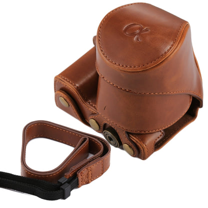 Full Body Camera PU Leather Case Bag with Strap for Sony NEX 5N / 5R / 5T (16-50mm / 18-55mm Lens)(Brown) by bashfashion
