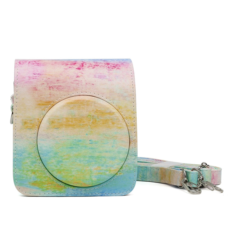 Rainbow Oil painting Pattern PU Leather Protective Camera Case Bag For FUJIFILM Instax Mini70 Camera by bashfashion