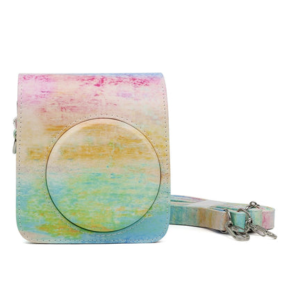 Rainbow Oil painting Pattern PU Leather Protective Camera Case Bag For FUJIFILM Instax Mini70 Camera by bashfashion