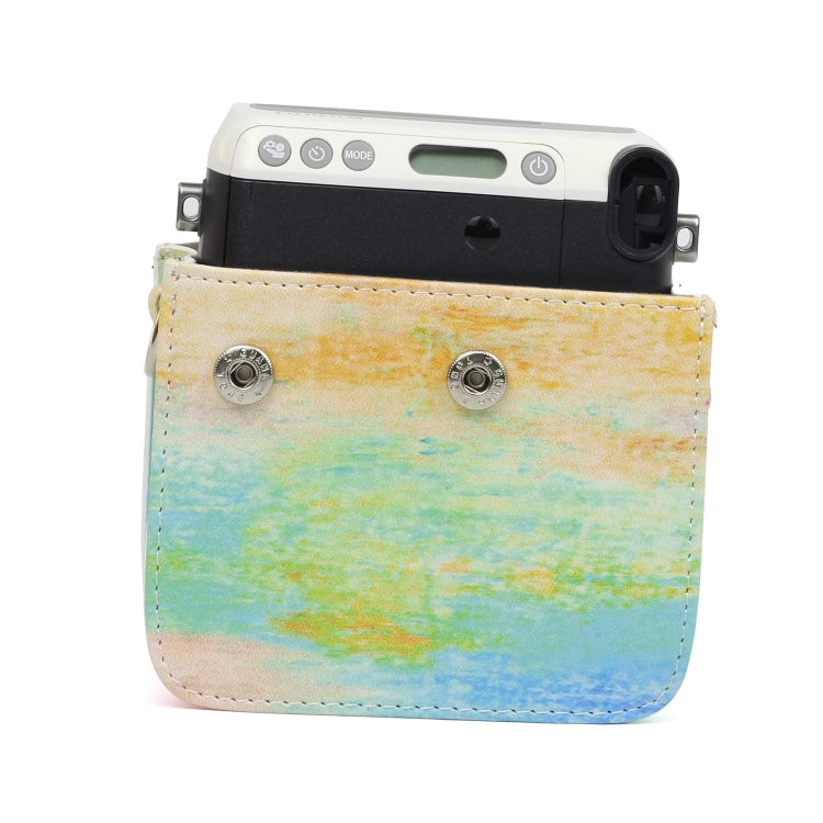 Rainbow Oil painting Pattern PU Leather Protective Camera Case Bag For FUJIFILM Instax Mini70 Camera by bashfashion