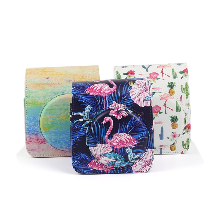 Rainbow Oil painting Pattern PU Leather Protective Camera Case Bag For FUJIFILM Instax Mini70 Camera by bashfashion