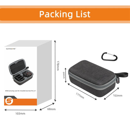 For Insta360 Ace / Ace Pro 1 / Ace Pro 2 Sunnylife Portable Carrying Case Handbag Mini Travel Case Organizer Protective Bag (Dark Grey) by Sunnylife