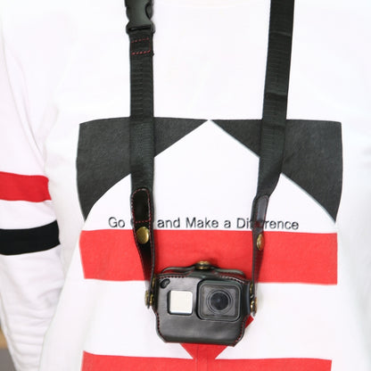 For GoPro HERO7 Black /6 /5 PU Leather Housing Case with Neck Strap & Buttons(Black) by bashfashion