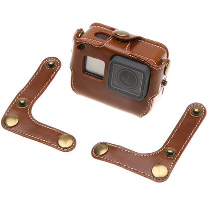 For GoPro HERO7 Black /6 /5 PU Leather Housing Case with Neck Strap & Buttons(Coffee) by bashfashion
