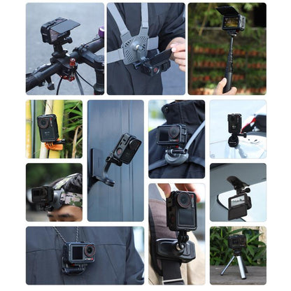 For DJI Osmo Action 5 Pro / 4 / 3 Sunnylife Protective Case Frame Mount Adapter Sun Hood Housing Case (Black) by Sunnylife