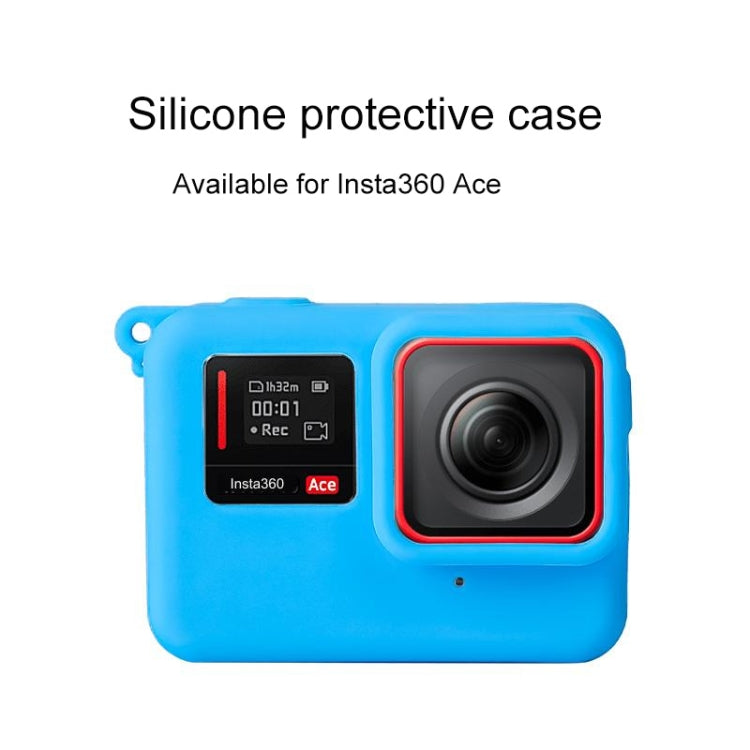 For Insta360 Ace Body Silicone Protective Case with Lens Cap (Blue) by bashfashion