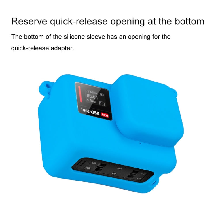 For Insta360 Ace Body Silicone Protective Case with Lens Cap (Blue) by bashfashion