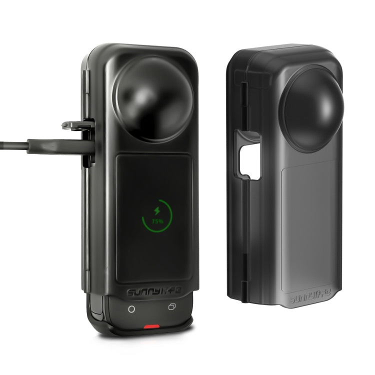 For Insta360 X4 Sunnylife Integrated Lens Screen Camera Cover Protector Screen Protective Case (Transparent Black) by Sunnylife