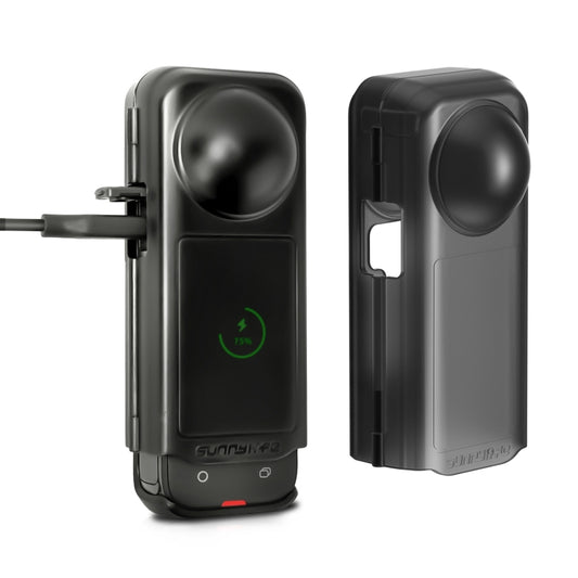 For Insta360 X4 Sunnylife Integrated Lens Screen Camera Cover Protector Screen Protective Case (Transparent Black) by Sunnylife