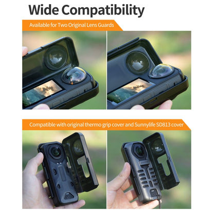 For Insta360 X4 Sunnylife Integrated Lens Screen Camera Cover Protector Screen Protective Case (Transparent Black) by Sunnylife