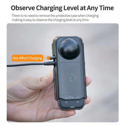 For Insta360 X4 Sunnylife Integrated Lens Screen Camera Cover Protector Screen Protective Case (Transparent Black) by Sunnylife