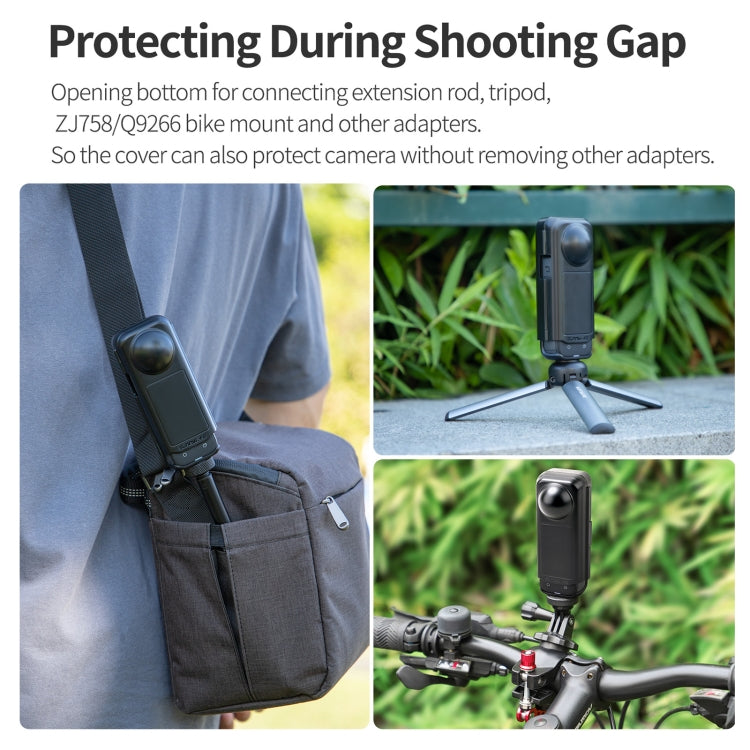 For Insta360 X4 Sunnylife Integrated Lens Screen Camera Cover Protector Screen Protective Case (Transparent Black) by Sunnylife