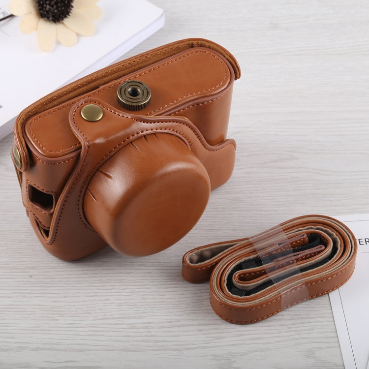 Full Body Camera PU Leather Case Bag with Strap for Fujifilm X100F (Brown) by bashfashion