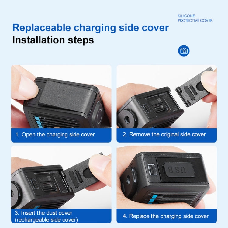 For GoPro HERO 2024 Silicone Protective Case Side Interface Cover with Wrist Strap & Lens Cover (Black) by bashfashion