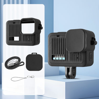 For GoPro HERO 2024 Silicone Protective Case with Wrist Strap & Lens Cover (Black) by bashfashion