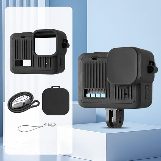 For GoPro HERO 2024 Silicone Protective Case with Wrist Strap & Lens Cover (Black) by bashfashion