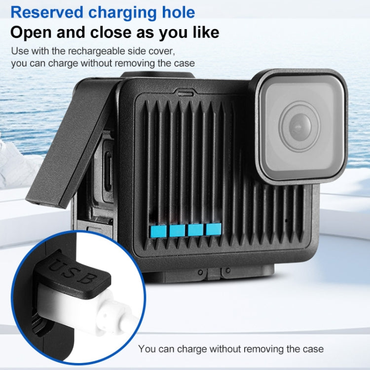 For GoPro HERO 2024 Silicone Protective Case with Wrist Strap & Lens Cover (Black) by bashfashion