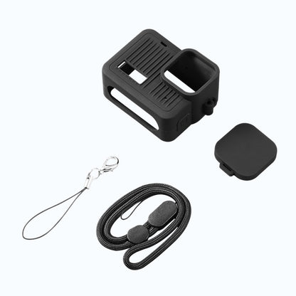 For GoPro HERO 2024 Silicone Protective Case with Wrist Strap & Lens Cover (Black) by bashfashion