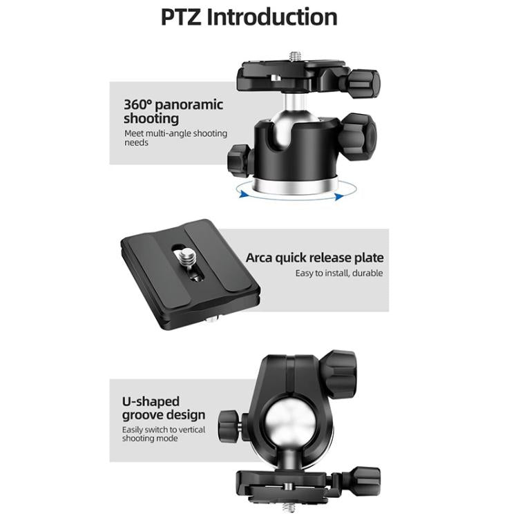 BEXIN TA255-BS30 Portable Collapsible Aluminum Alloy Camera Tripod with Head (Black) by BEXIN