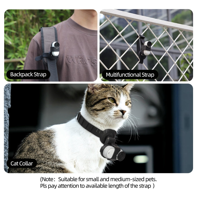 For Insta360 GO 3S / GO 3 Sunnylife Camera Strap Magnetic Mount Drone Mount Silicone Wristband Backpack Stripe (Black) by Sunnylife